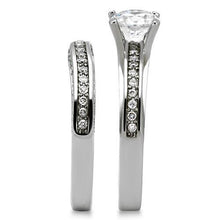 TK1175 - Stainless Steel Ring High polished (no plating) Women AAA Grade CZ Clear