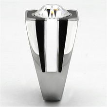 TK1181 - Stainless Steel Ring High polished (no plating) Men Top Grade Crystal Clear