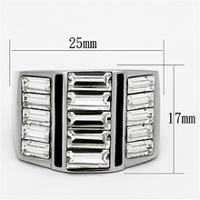 TK1185 - Stainless Steel Ring High polished (no plating) Men Top Grade Crystal Clear