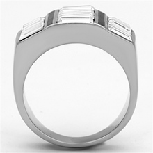 TK1185 - Stainless Steel Ring High polished (no plating) Men Top Grade Crystal Clear
