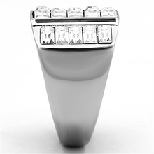 TK1185 - Stainless Steel Ring High polished (no plating) Men Top Grade Crystal Clear