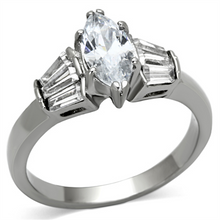 TK1220 - Stainless Steel Ring High polished (no plating) Women AAA Grade CZ Clear