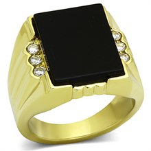 TK1236 - Stainless Steel Ring IP Gold(Ion Plating) Men Synthetic Jet