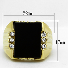 TK1236 - Stainless Steel Ring IP Gold(Ion Plating) Men Synthetic Jet