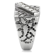 TK124 - Stainless Steel Ring High polished (no plating) Men AAA Grade CZ Clear