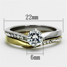 TK1280 - Stainless Steel Ring Two-Tone IP Gold (Ion Plating) Women AAA Grade CZ Clear