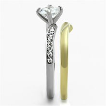 TK1280 - Stainless Steel Ring Two-Tone IP Gold (Ion Plating) Women AAA Grade CZ Clear