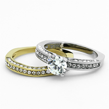 TK1284 - Stainless Steel Ring Two-Tone IP Gold (Ion Plating) Women AAA Grade CZ Clear