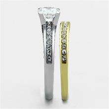 TK1284 - Stainless Steel Ring Two-Tone IP Gold (Ion Plating) Women AAA Grade CZ Clear