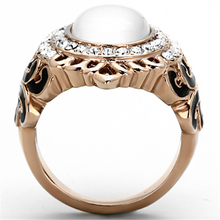 TK1286 - Stainless Steel Ring IP Rose Gold(Ion Plating) Women Synthetic White