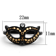 TK1299 - Stainless Steel Ring IP Black(Ion Plating) Women Top Grade Crystal Metallic Light Gold