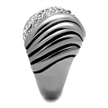 TK1304 - Stainless Steel Ring High polished (no plating) Women Top Grade Crystal Clear
