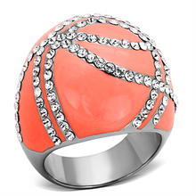TK1307 - Stainless Steel Ring High polished (no plating) Women Top Grade Crystal Clear