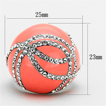 TK1307 - Stainless Steel Ring High polished (no plating) Women Top Grade Crystal Clear