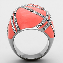 TK1307 - Stainless Steel Ring High polished (no plating) Women Top Grade Crystal Clear