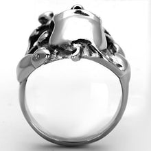 TK1315 - Stainless Steel Ring High polished (no plating) Men Epoxy Jet