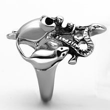 TK1315 - Stainless Steel Ring High polished (no plating) Men Epoxy Jet