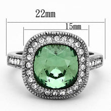 TK1317 - Stainless Steel Ring High polished (no plating) Women Top Grade Crystal Emerald