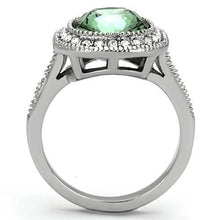 TK1317 - Stainless Steel Ring High polished (no plating) Women Top Grade Crystal Emerald