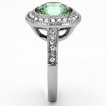TK1317 - Stainless Steel Ring High polished (no plating) Women Top Grade Crystal Emerald