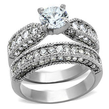 TK1318 - Stainless Steel Ring High polished (no plating) Women AAA Grade CZ Clear