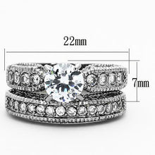 TK1318 - Stainless Steel Ring High polished (no plating) Women AAA Grade CZ Clear