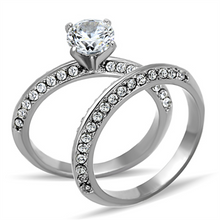 TK1320 - Stainless Steel Ring High polished (no plating) Women AAA Grade CZ Clear