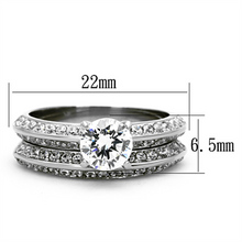 TK1320 - Stainless Steel Ring High polished (no plating) Women AAA Grade CZ Clear
