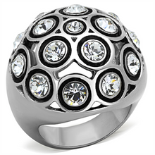 TK1325 - Stainless Steel Ring High polished (no plating) Women Top Grade Crystal Clear