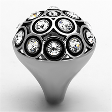 TK1325 - Stainless Steel Ring High polished (no plating) Women Top Grade Crystal Clear