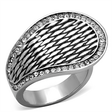 TK1328 - Stainless Steel Ring High polished (no plating) Women Top Grade Crystal Clear