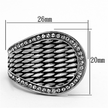 TK1328 - Stainless Steel Ring High polished (no plating) Women Top Grade Crystal Clear
