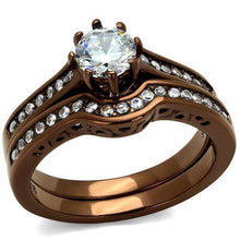 TK1330LC - Stainless Steel Ring IP Coffee light Women AAA Grade CZ Clear