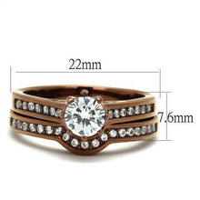 TK1330LC - Stainless Steel Ring IP Coffee light Women AAA Grade CZ Clear