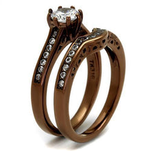 TK1330LC - Stainless Steel Ring IP Coffee light Women AAA Grade CZ Clear