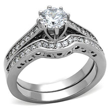 TK1330 - Stainless Steel Ring High polished (no plating) Women AAA Grade CZ Clear