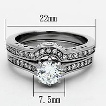 TK1330 - Stainless Steel Ring High polished (no plating) Women AAA Grade CZ Clear