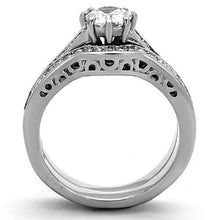 TK1330 - Stainless Steel Ring High polished (no plating) Women AAA Grade CZ Clear