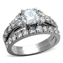 TK1331 - Stainless Steel Ring High polished (no plating) Women AAA Grade CZ Clear