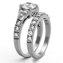 TK1331 - Stainless Steel Ring High polished (no plating) Women AAA Grade CZ Clear