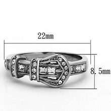TK1334 - Stainless Steel Ring High polished (no plating) Women Top Grade Crystal Clear