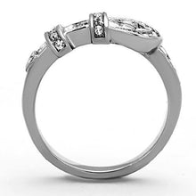 TK1334 - Stainless Steel Ring High polished (no plating) Women Top Grade Crystal Clear