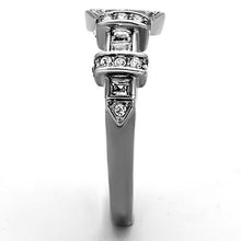 TK1334 - Stainless Steel Ring High polished (no plating) Women Top Grade Crystal Clear
