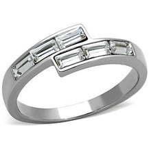 TK1335 - Stainless Steel Ring High polished (no plating) Women Top Grade Crystal Clear