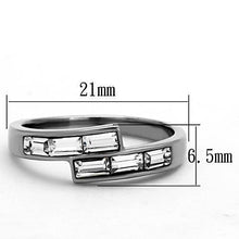 TK1335 - Stainless Steel Ring High polished (no plating) Women Top Grade Crystal Clear