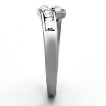 TK1335 - Stainless Steel Ring High polished (no plating) Women Top Grade Crystal Clear