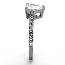 TK1337 - Stainless Steel Ring High polished (no plating) Women AAA Grade CZ Clear