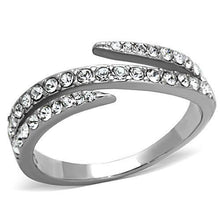 TK1338 - Stainless Steel Ring High polished (no plating) Women Top Grade Crystal Clear