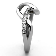 TK1341 - Stainless Steel Ring High polished (no plating) Women Top Grade Crystal Clear