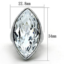 TK1368 - Stainless Steel Ring IP rhodium (PVD) Women Top Grade Crystal Clear